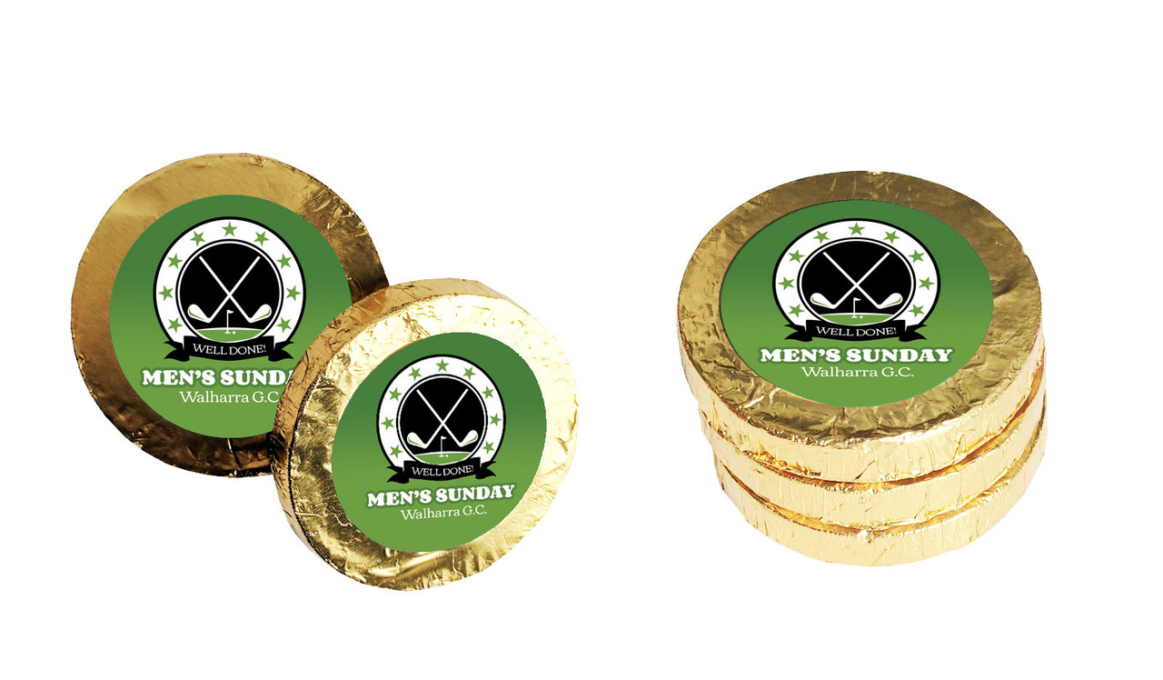 Golf Emblem Personalised Chocolate Coin