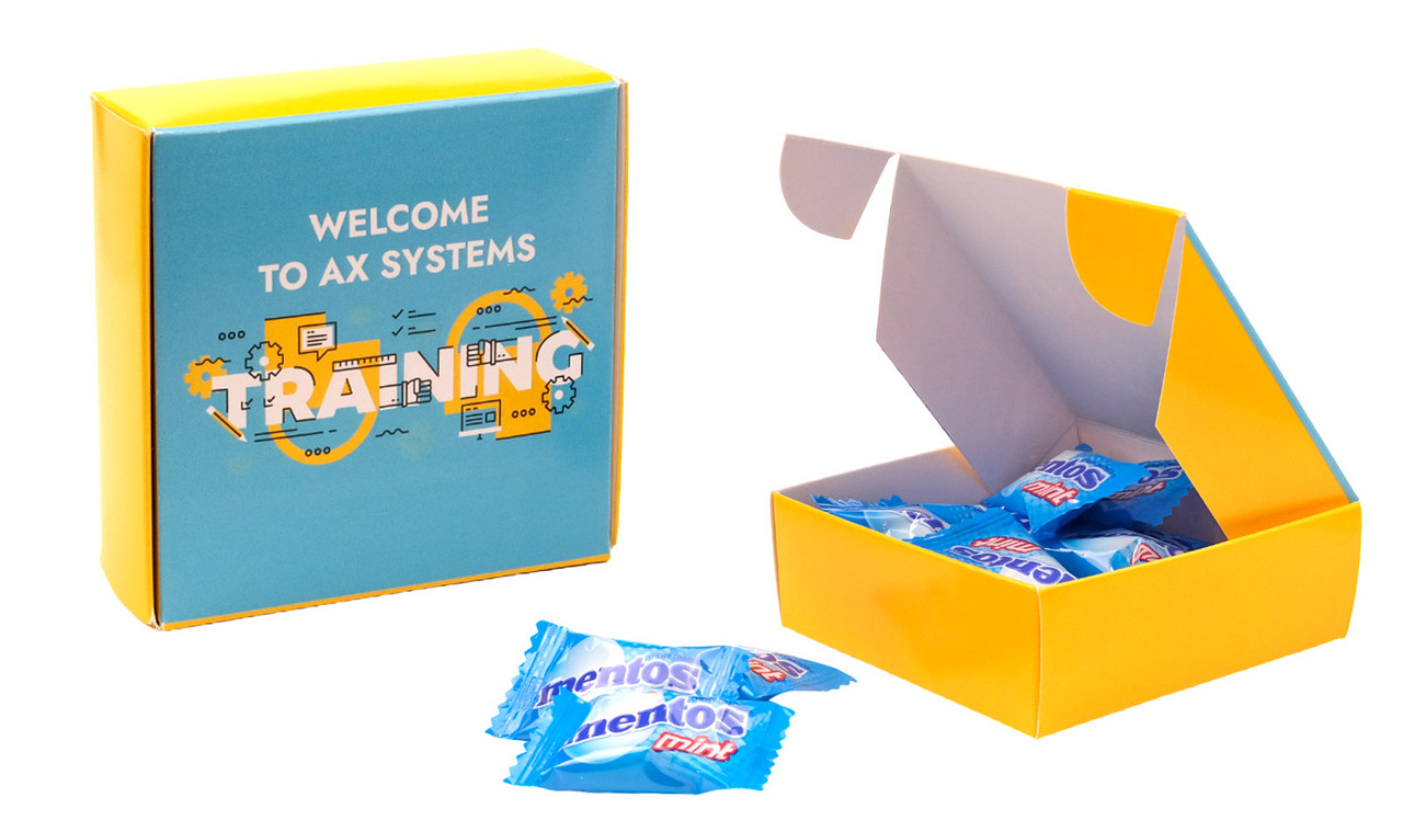 Personalised Flat Box With 12 x Mentos Mints