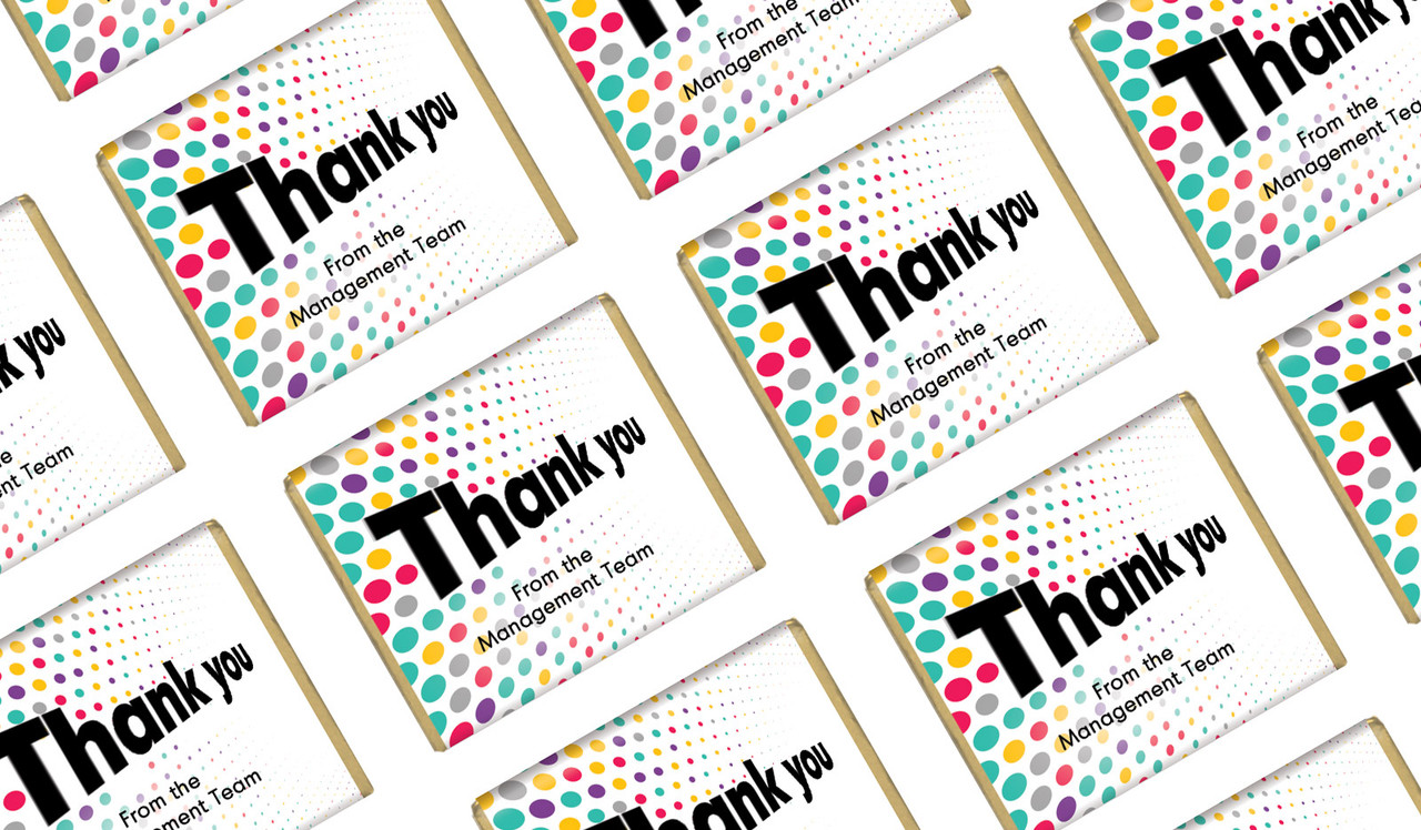 Dynamic Dots Personalised Thank You Mini Chocolate