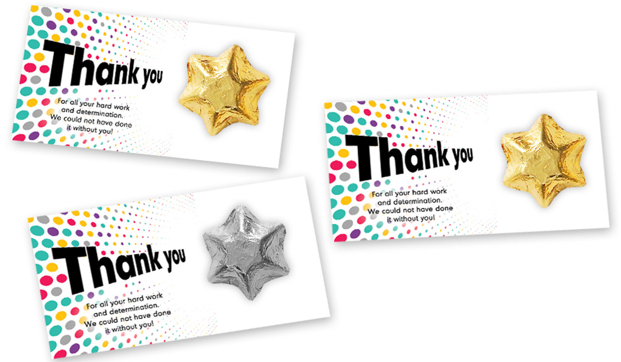 Dynamic Dots Personalised Thank You Star Card