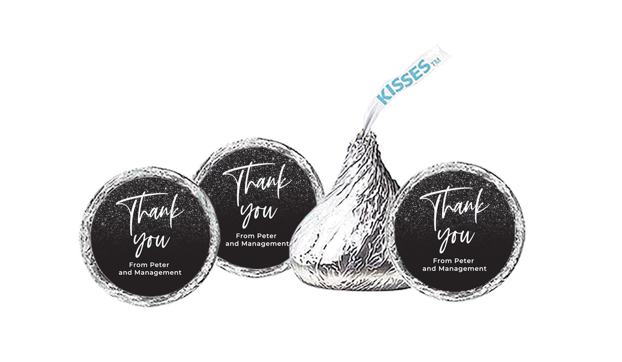 Black Glitter Personalised Thank You Hershey's Kisses
