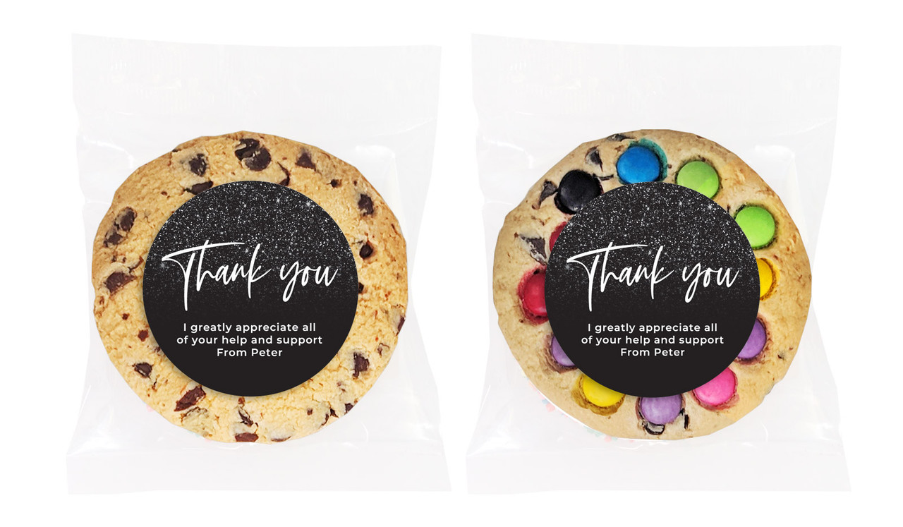 Black Glitter Personalised Cookies