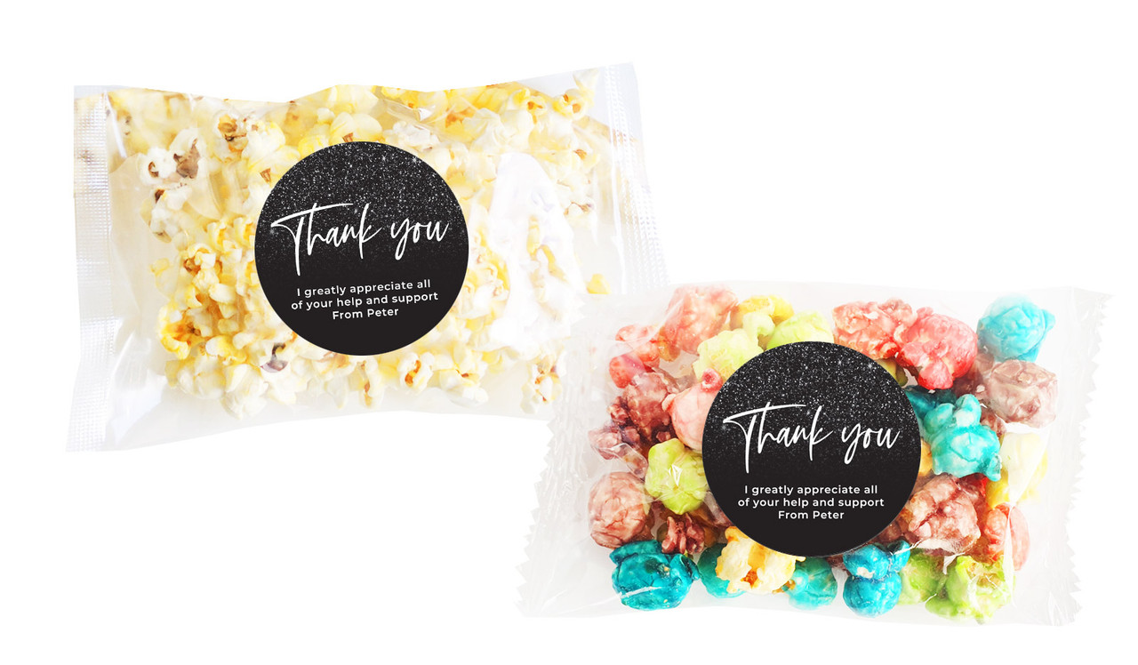 Black Glitter Personalised Popcorn Bag