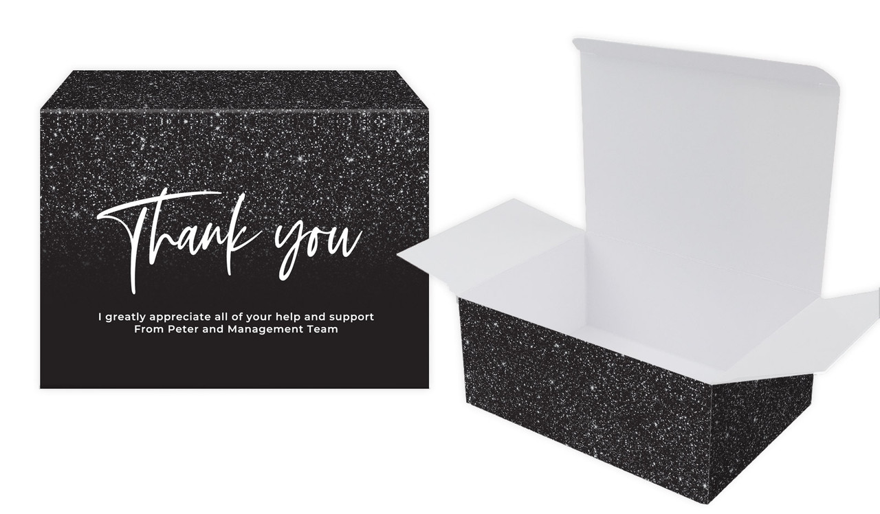 Black Glitter Personalised Tuck Gift Box