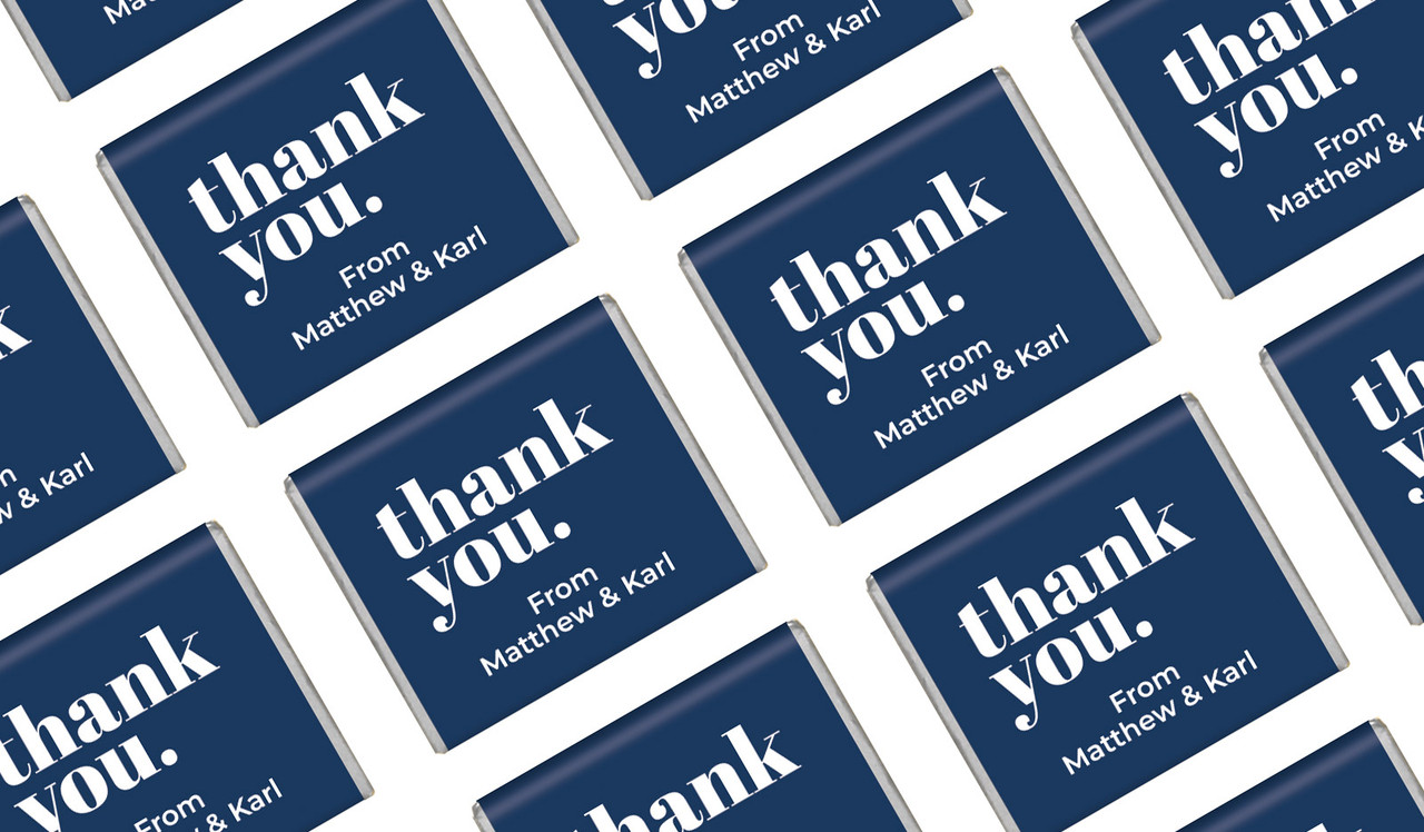 Bold Personalised Thank You Mini Chocolate