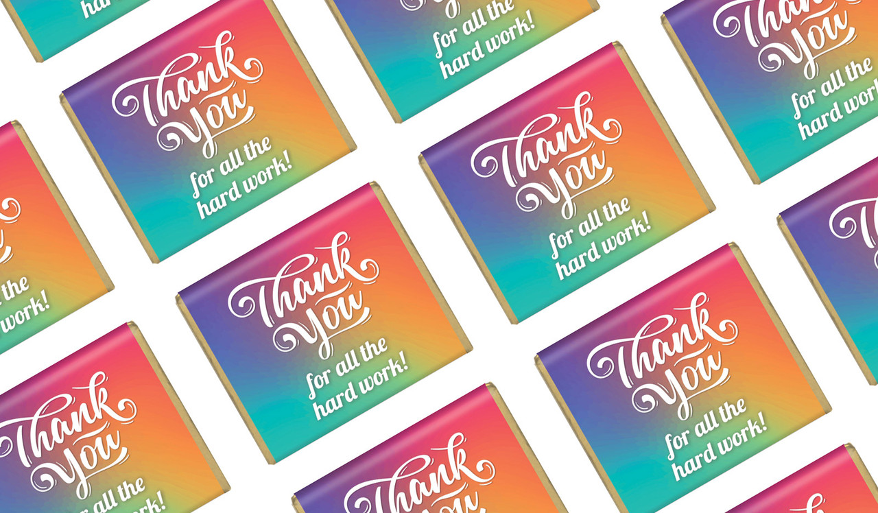 Colourful Personalised Thank You Mini Chocolate