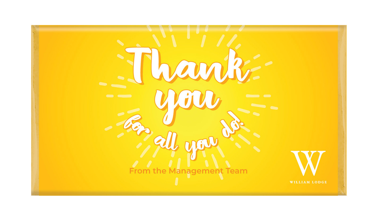 Sunny Thank You Personalised Chocolate Bars