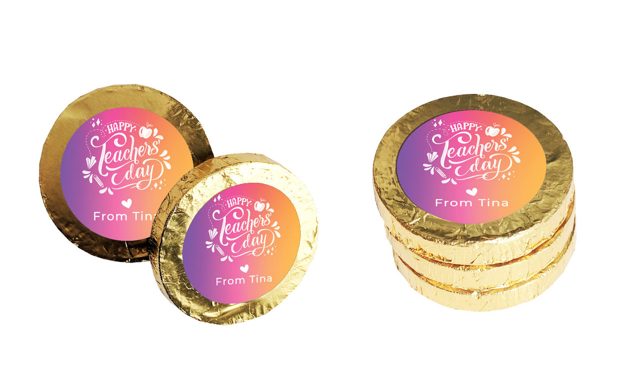 Gradient Teachers Day Chocolate Coins (Gold Or Silver)