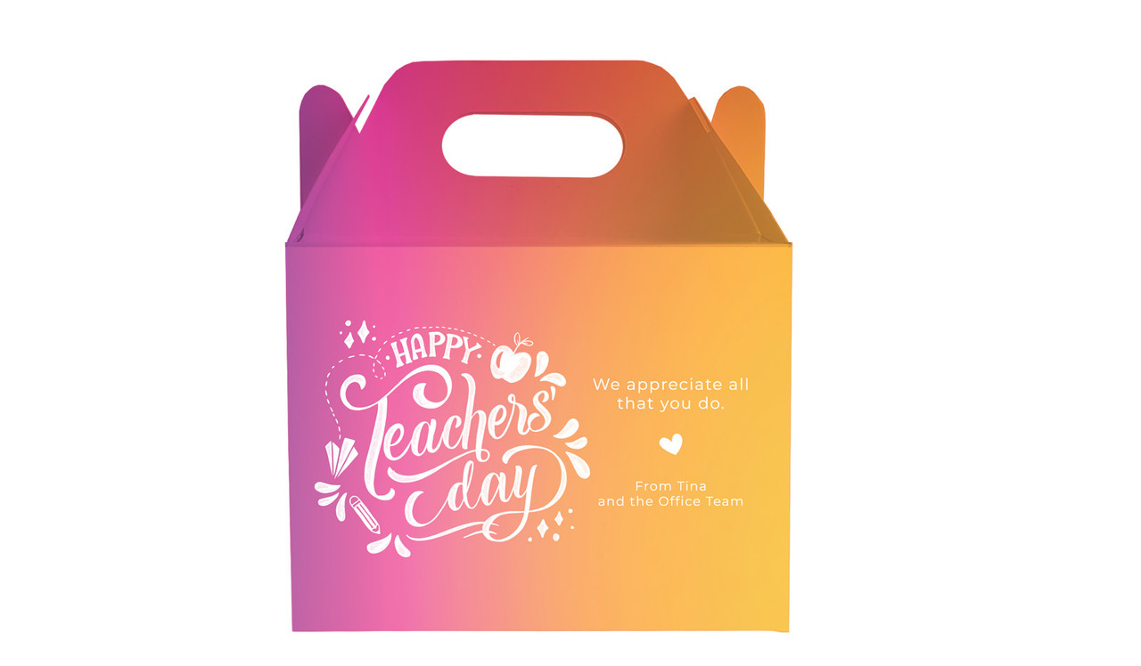 Gradient Teachers Day Personalised Gable Favour Box