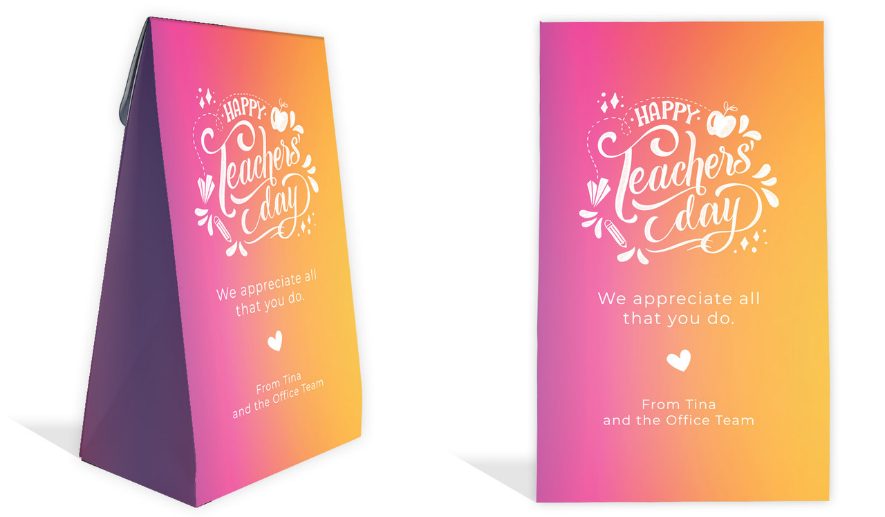 Gradient Teachers Day Personalised Gusset Favour Bag