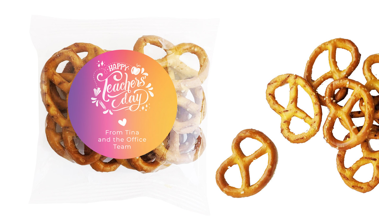 Gradient Teachers Day Personalised Bag Of Pretzels