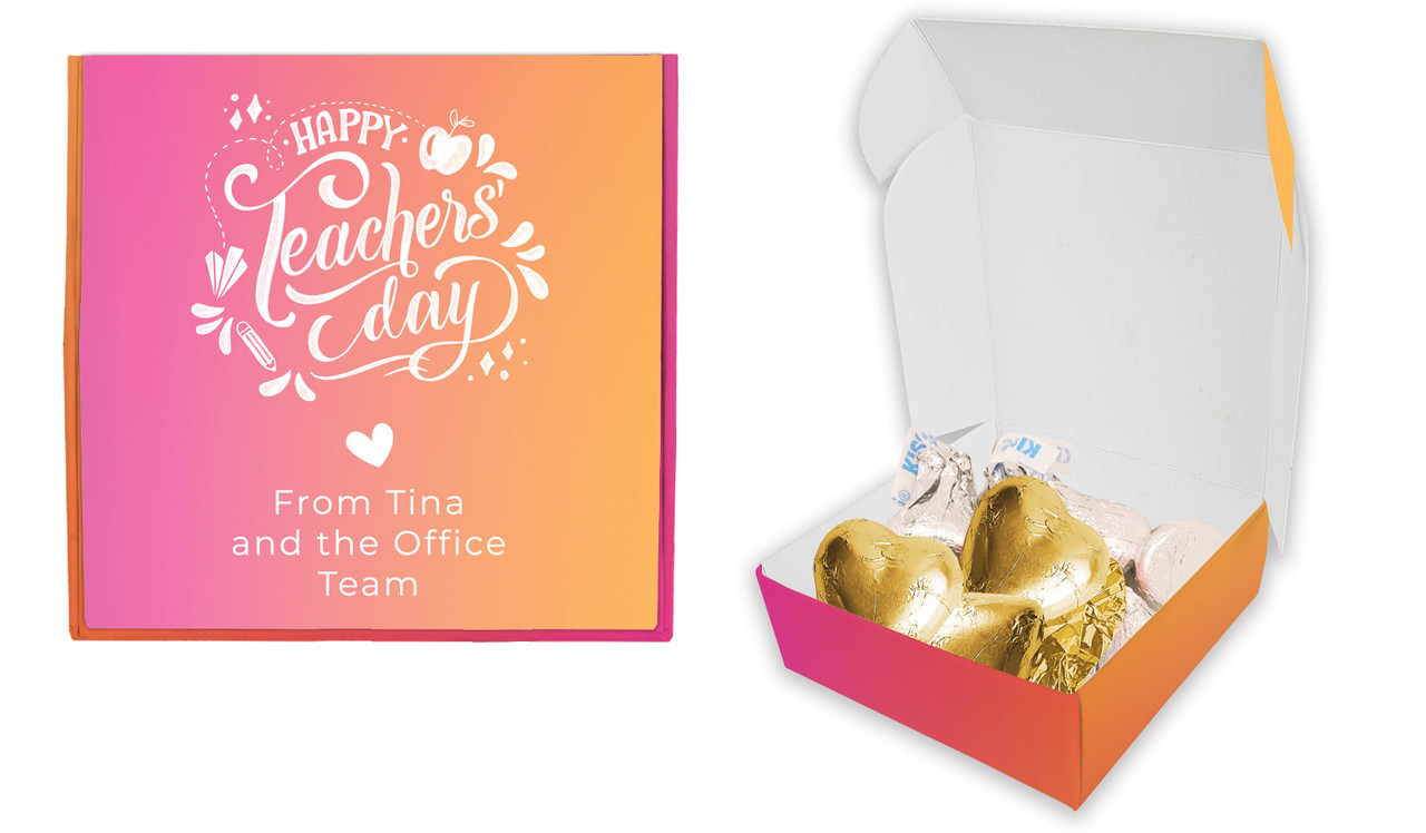 Gradient Teachers Day Personalised Hugs And Kisses Box