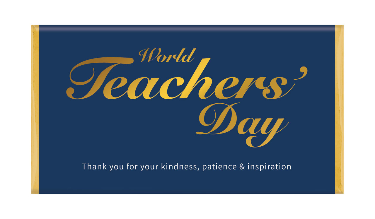 Simple Blue Teachers Day Personalised Chocolate Bars