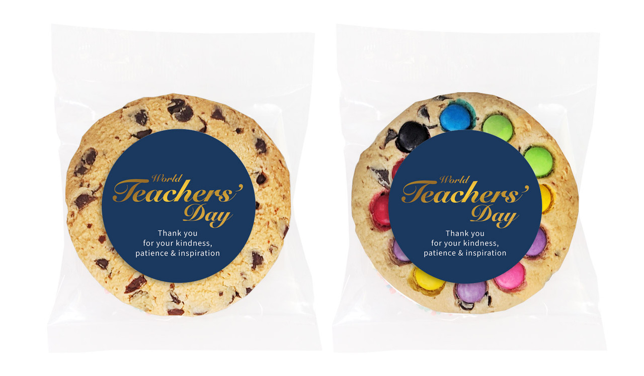 Simple Blue Teachers Day Personalised Cookies