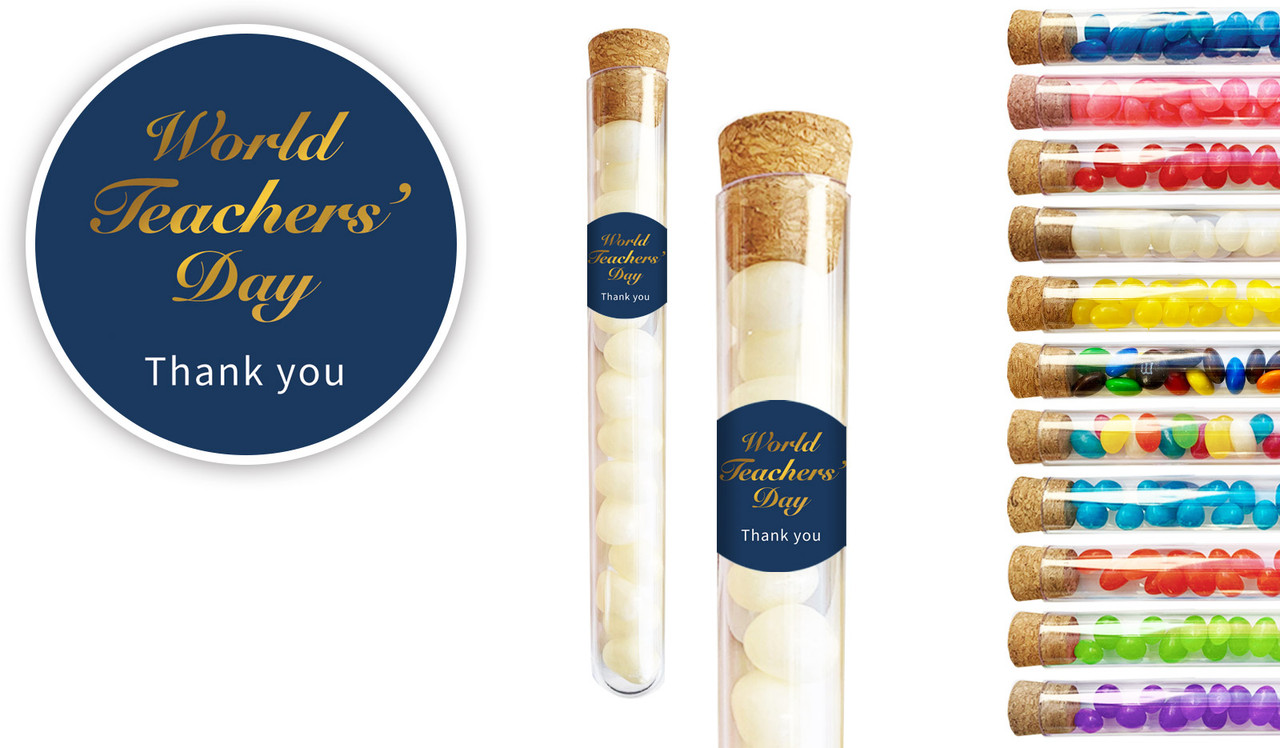 Simple Blue Teachers Day Personalised Test Tubes