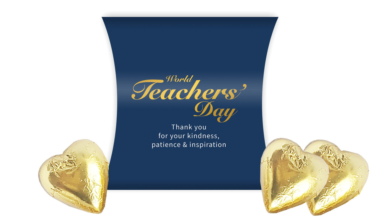 Simple Blue Teachers Day Personalised Pillow Boxes