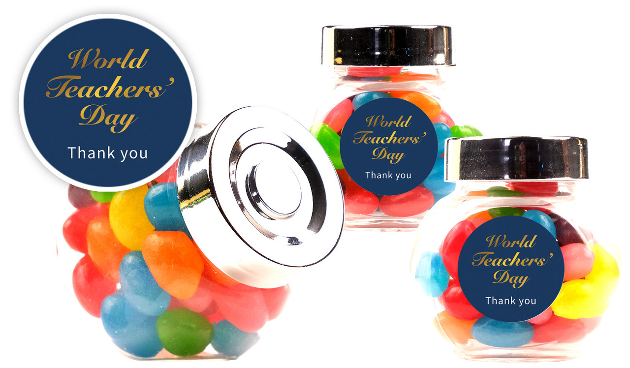 Simple Blue Personalised Mini Candy Jar