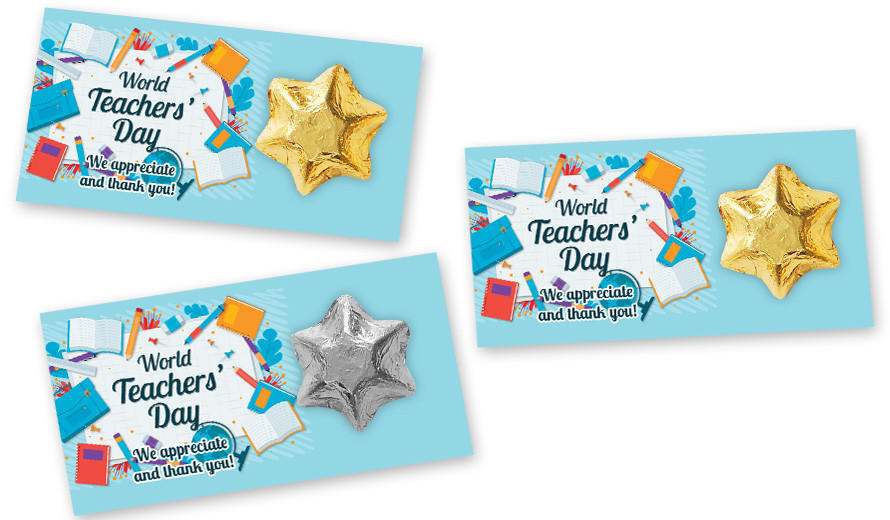 Books Teachers Day Personalised Star Card