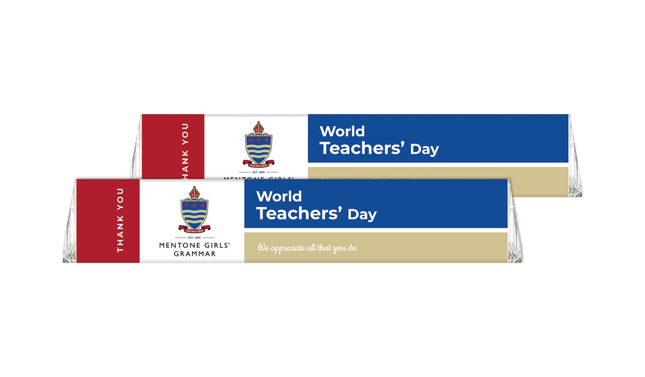 School Colours Teachers Day Personalised Toblerone Chocolates 50g