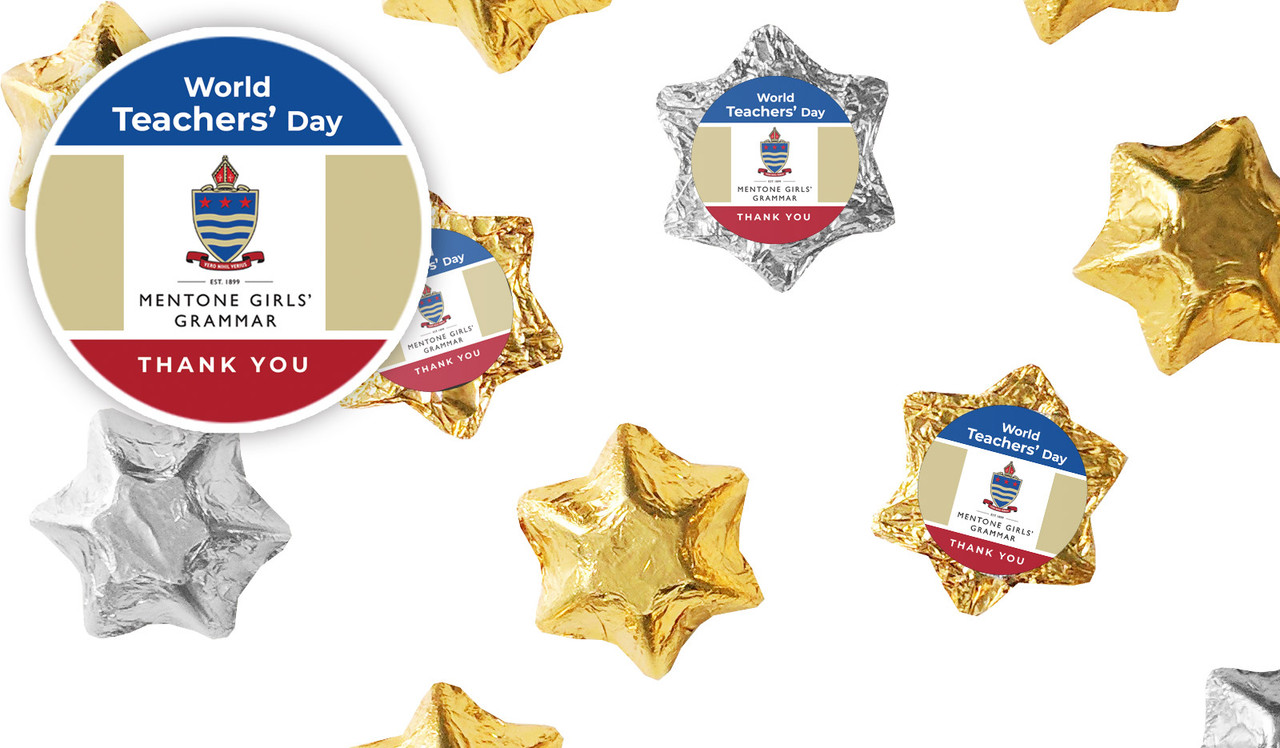 School Colours Personalised Foil Chocolate Stars