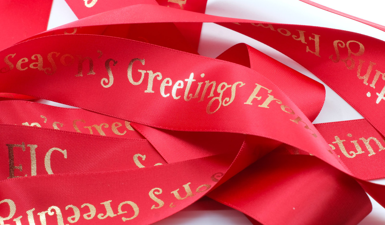 Mountains Of Christmas Personalised Ribbon (1 Metre x 38mm)