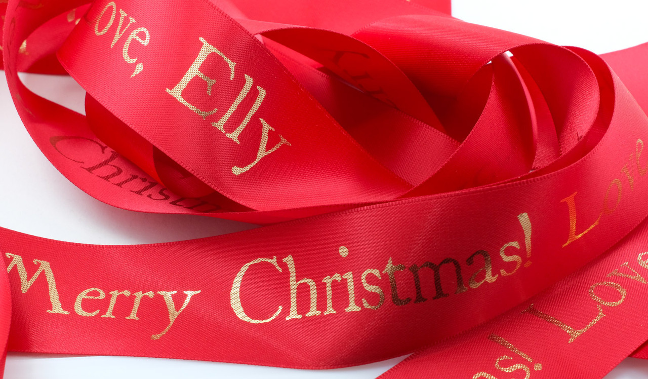 Saint Nick Christmas Personalised Ribbon (1 Metre x 38mm)