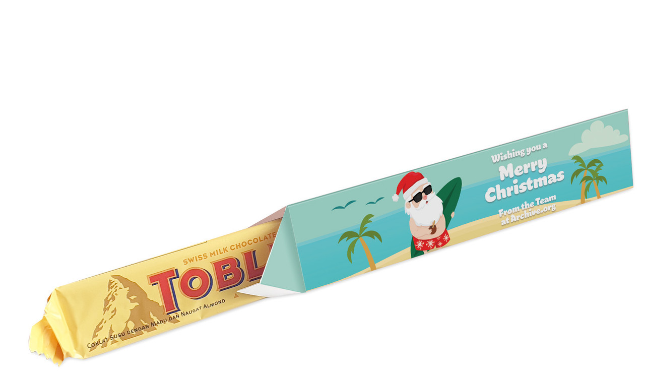 Beach Santa Christmas Toblerone Bar In A Box