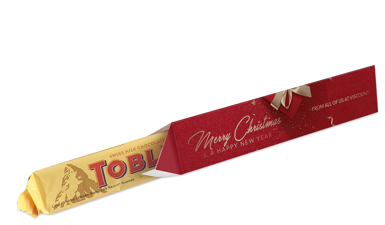 Glossy Gift Red Christmas Toblerone Bar In A Box