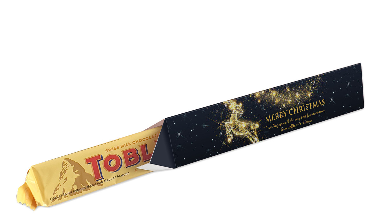Glowing Reindeer Christmas Toblerone Bar In A Box