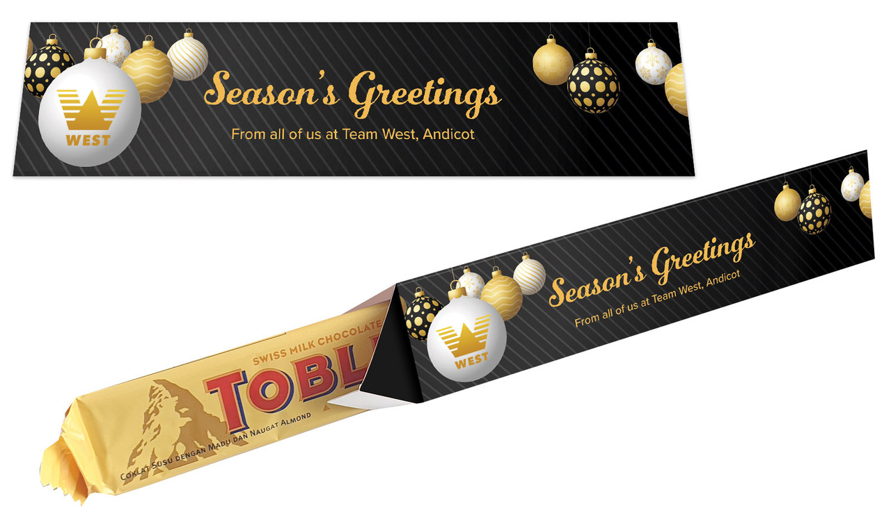 Luxury Black Christmas Toblerone Bar In A Box