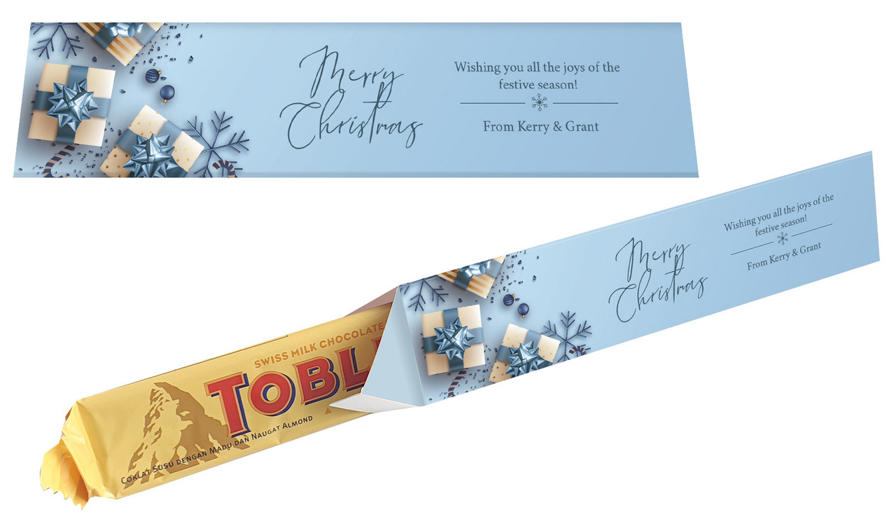 Baby Blue Christmas Toblerone Bar In A Box