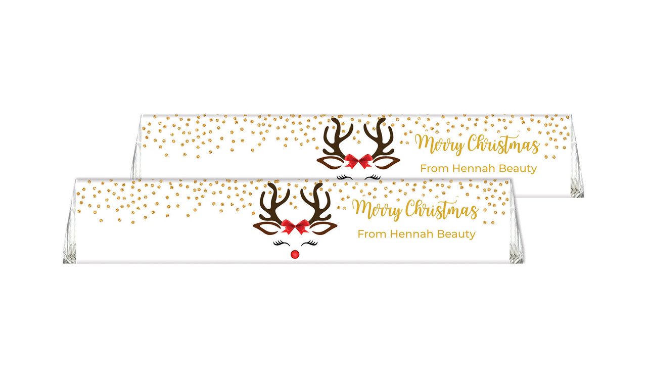 Reindeer Face Christmas Personalised Toblerone Bar 50g