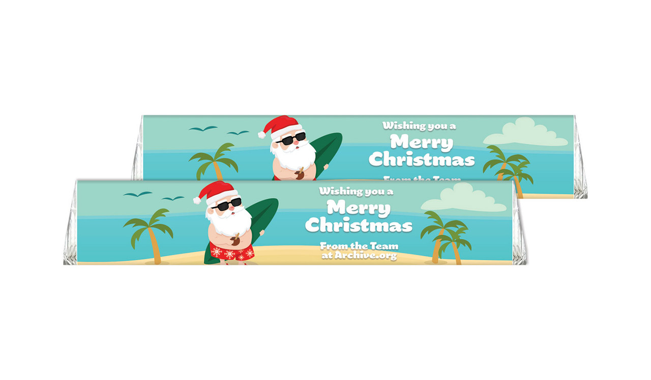 Beach Santa Christmas Personalised Toblerone Bar 50g