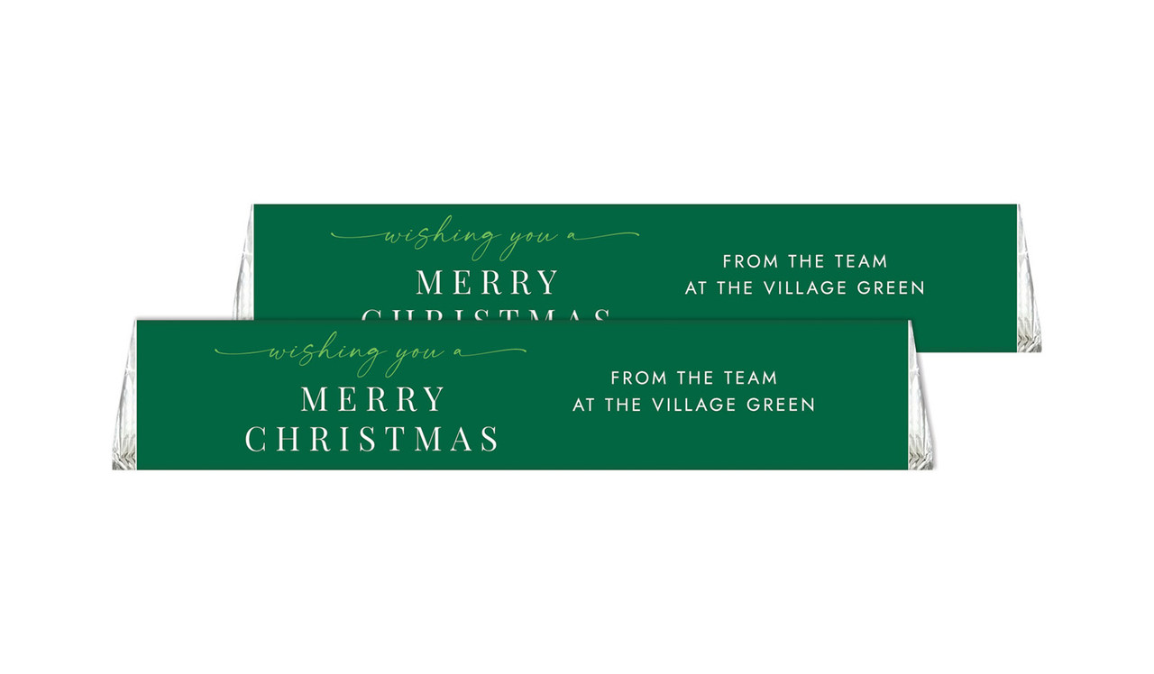 Flowing Green Christmas Personalised Toblerone Bar 50g