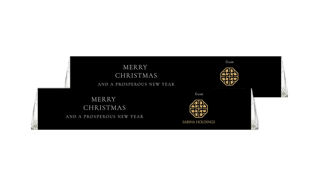 Black Corporate Christmas Personalised Toblerone Bar 50g