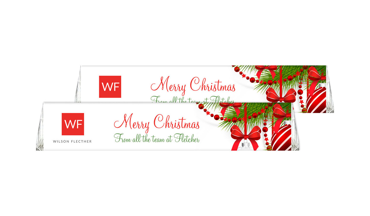 White Baubles Christmas Personalised Toblerone Bar 50g