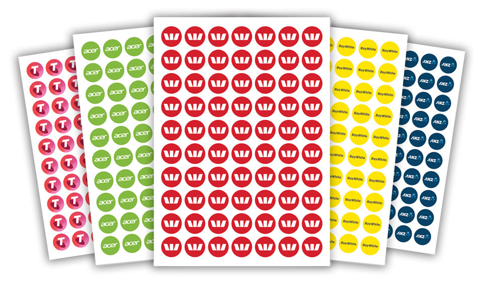 Sheet Of Branded Small Labels