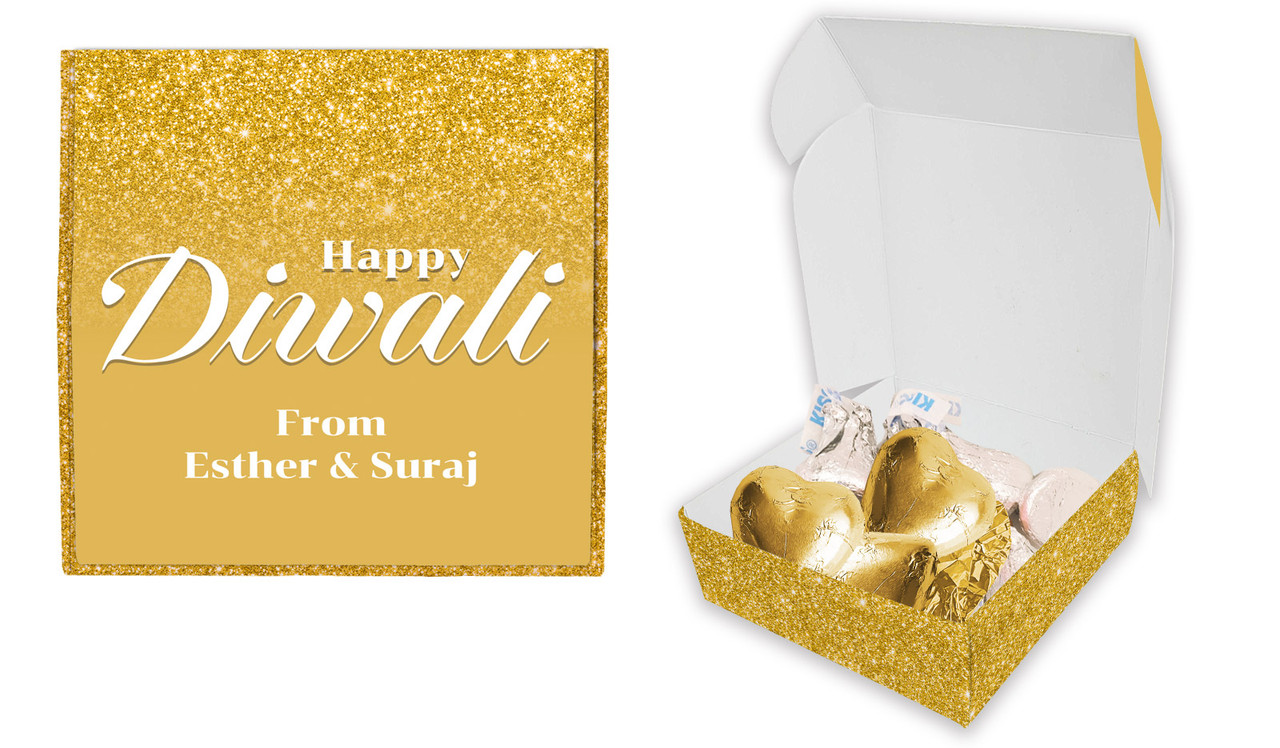 Gold Dust Diwali Personalised Hugs And Kisses Box