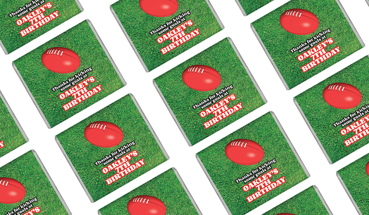 Aussie Rules Football Personalised Mini Chocolates