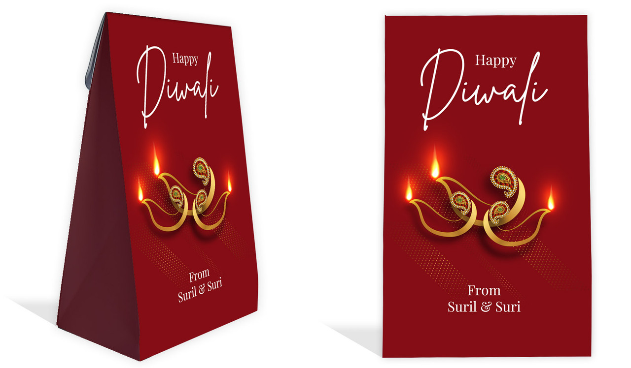 Elegant Lantern Diwali Personalised Gusset Favour Bag