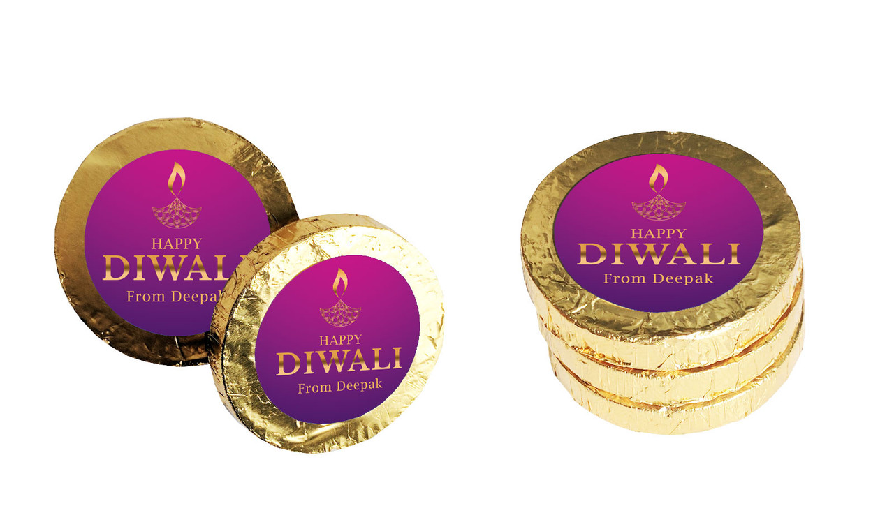 Purple Diwali Chocolate Coins (Gold Or Silver)