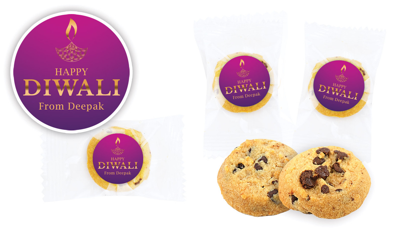Purple Personalised Diwali Bite-Size Cookie 5g