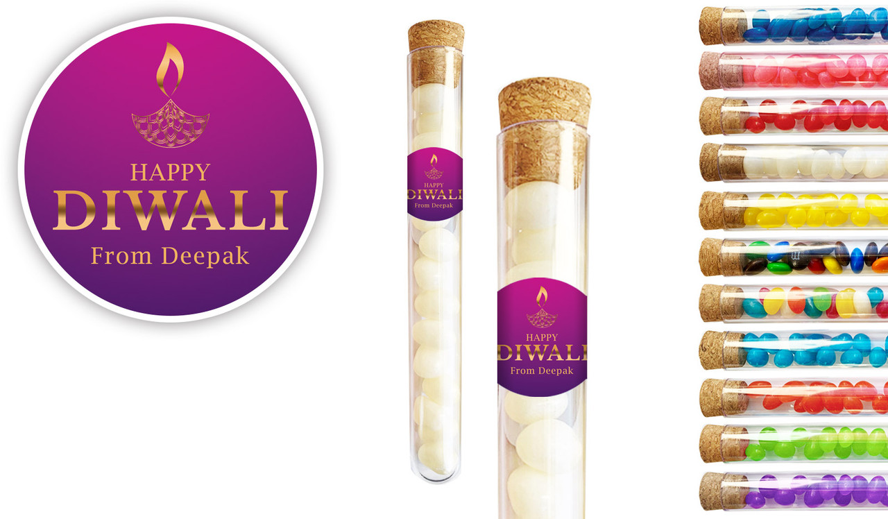 Purple Diwali Personalised Test Tubes