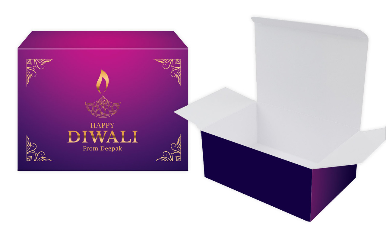 Purple Diwali Personalised Tuck Gift Box