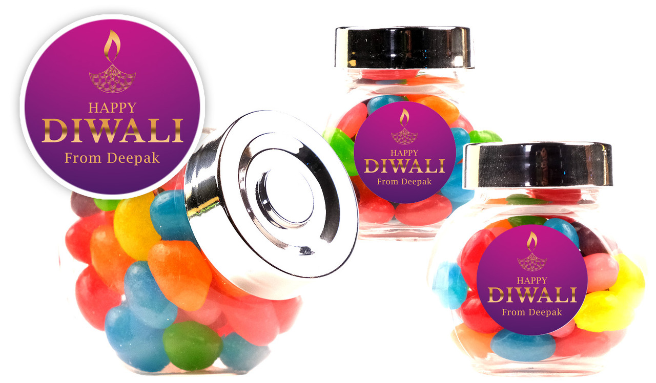 Purple Diwali Personalised Mini Candy Jar