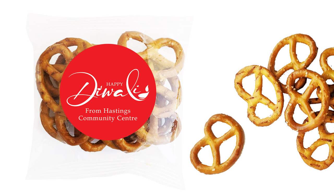 Red Diwali Personalised Bag Of Pretzels