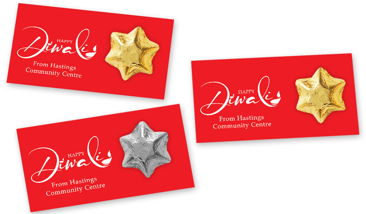 Red Personalised Diwali Star Card