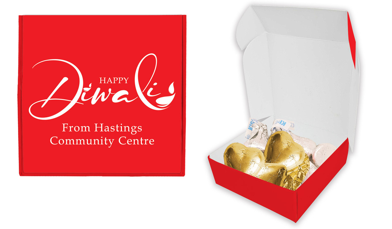 Red Diwali Personalised Hugs And Kisses Box