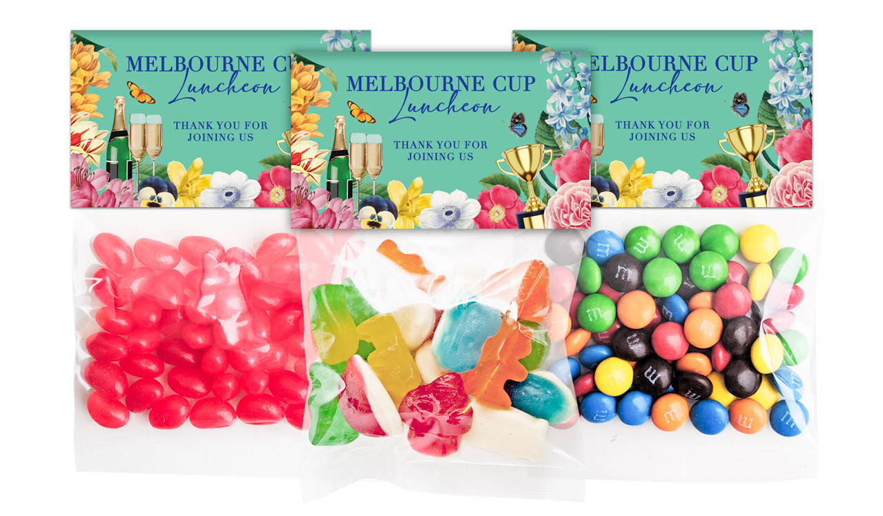 Spring Carnival Melbourne Cup Horse Racing Lolly Bags With Custom Topper