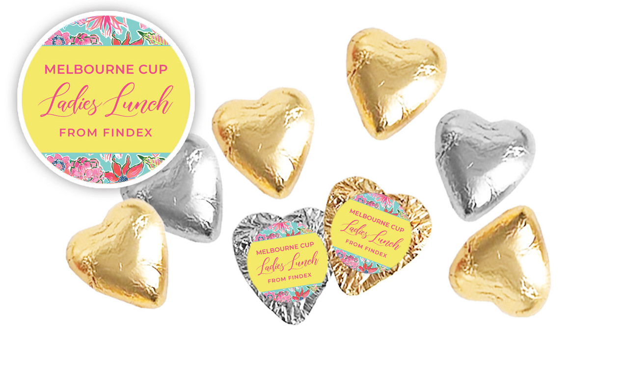 Spring Flowers Melbourne Cup Horse Racing Foil Chocolate Hearts